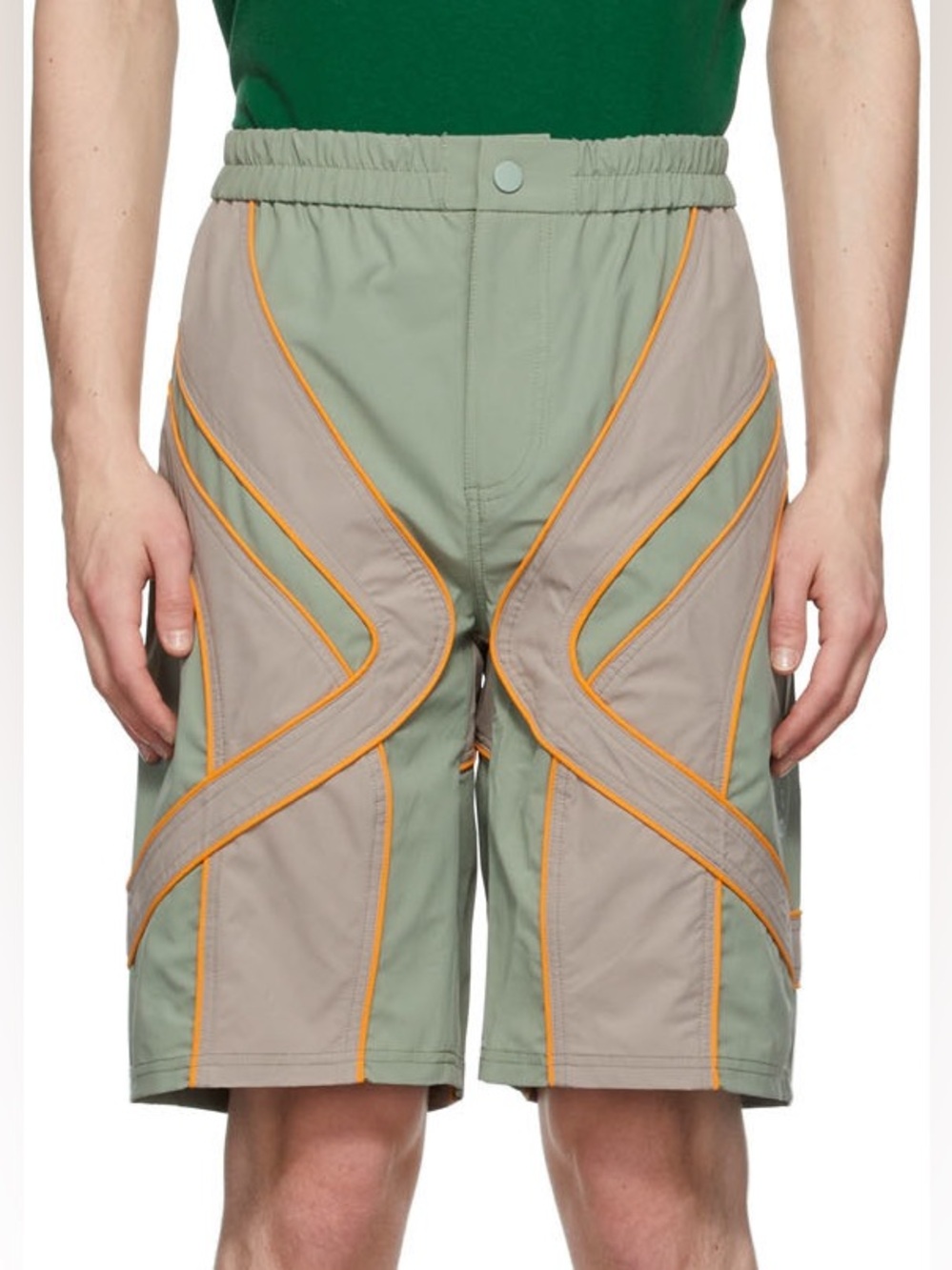 Happy99 Green & Taupe Happy Trail 2.0 Shorts